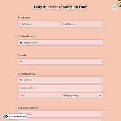 Early Retirement Application Form