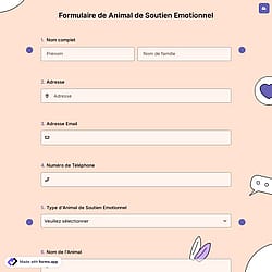 Formulaire de Animal de Soutien Emotionnel