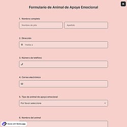 Formulario de Animal de Apoyo Emocional