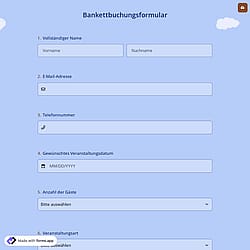 Bankettbuchungsformular