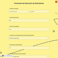 Formulario de preselección de candidatos