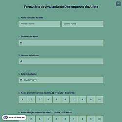 Formulário de Avaliação de Desempenho do Atleta