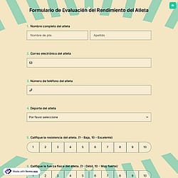Formulario de Evaluación del Rendimiento del Atleta