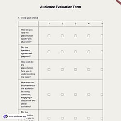 Audience Evaluation Form