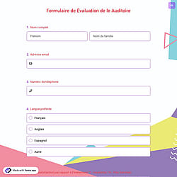 Formulaire de Évaluation de le Auditoire