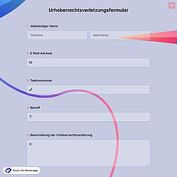 Urheberrechtsverletzungsformular