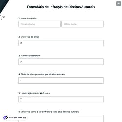 Formulário de Infração de Direitos Autorais