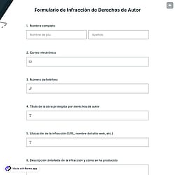 Formulario de Infracción de Derechos de Autor