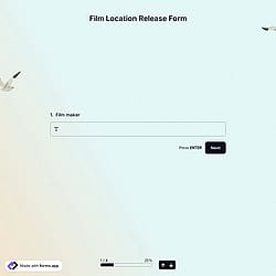 Film Location Release Form
