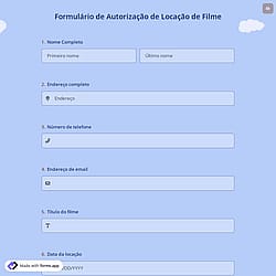 Formulário de Autorização de Locação de Filme