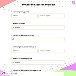 Formulaire de Accord de Garantie