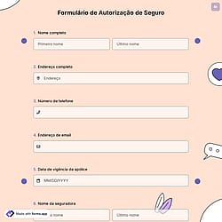 Formulário de Autorização de Seguro