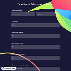 Formulario de Autorización de Seguros
