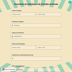 Formulário de Solicitação de Certidão de Renda