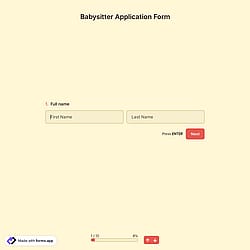 Babysitter Application Form