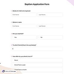 Baptism Application Form