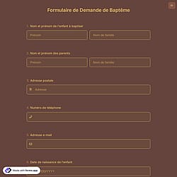 Formulaire de Demande de Baptême