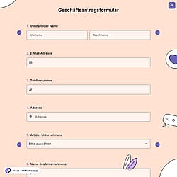 Geschäftsantragsformular