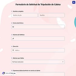 Formulario de Solicitud de Tripulación de Cabina