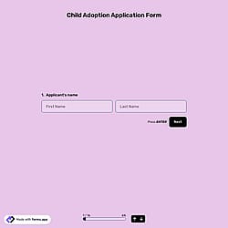 Child Adoption Application Form