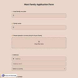 Host Family Application Form