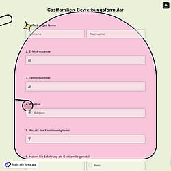 Gastfamilien-Bewerbungsformular