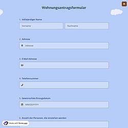 Wohnungsantragsformular