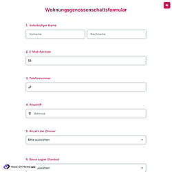 Wohnungsgenossenschaftsformular