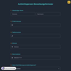 Aufsichtsperson Bewerbungsformular