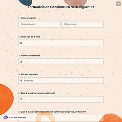 Formulário de Candidatura para Vigilantes