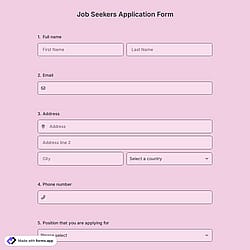 Job Seekers Application Form