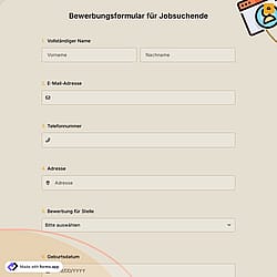 Bewerbungsformular für Jobsuchende
