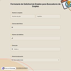 Formulario de Solicitud de Empleo para Buscadores de Empleo