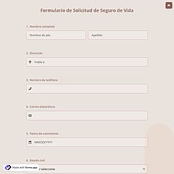 Formulario de Solicitud de Seguro de Vida