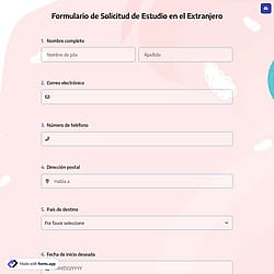 Formulario de Solicitud de Estudio en el Extranjero