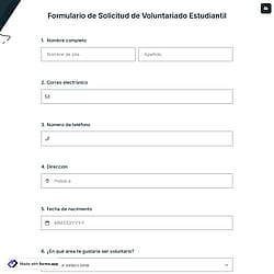 Formulario de Solicitud de Voluntariado Estudiantil