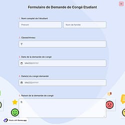 Formulaire de Demande de Congé Etudiant