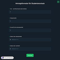 Antragsformular für Studentenurlaub