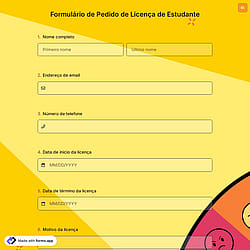 Formulário de Pedido de Licença de Estudante