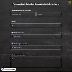 Formulario de Solicitud de Ausencia de Estudiante
