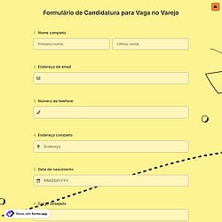 Formulário de Candidatura para Vaga no Varejo