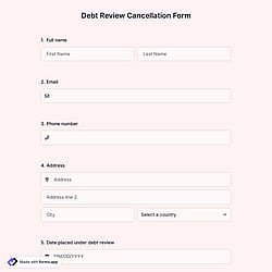 Debt Review Cancellation Form
