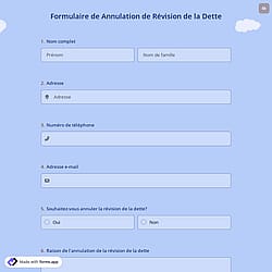 Formulaire de Annulation de Révision de la Dette