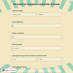 Formulario de Cancelación de Revisión de Deuda