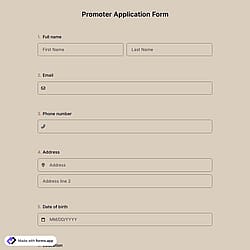 Promoter Application Form