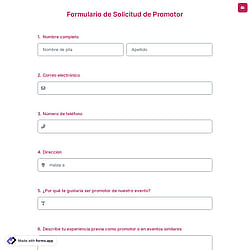 Formulario de Solicitud de Promotor