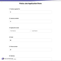 Police Job Application Form
