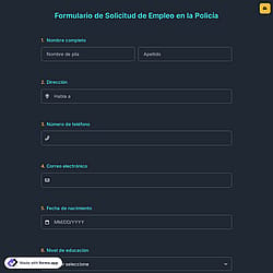Formulario de Solicitud de Empleo en la Policía