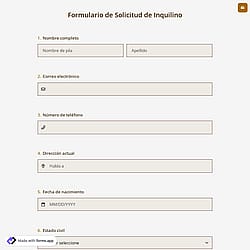 Formulario de Solicitud de Inquilino