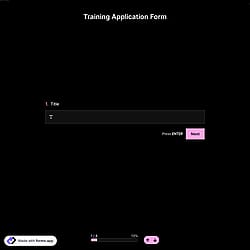 Training Application Form